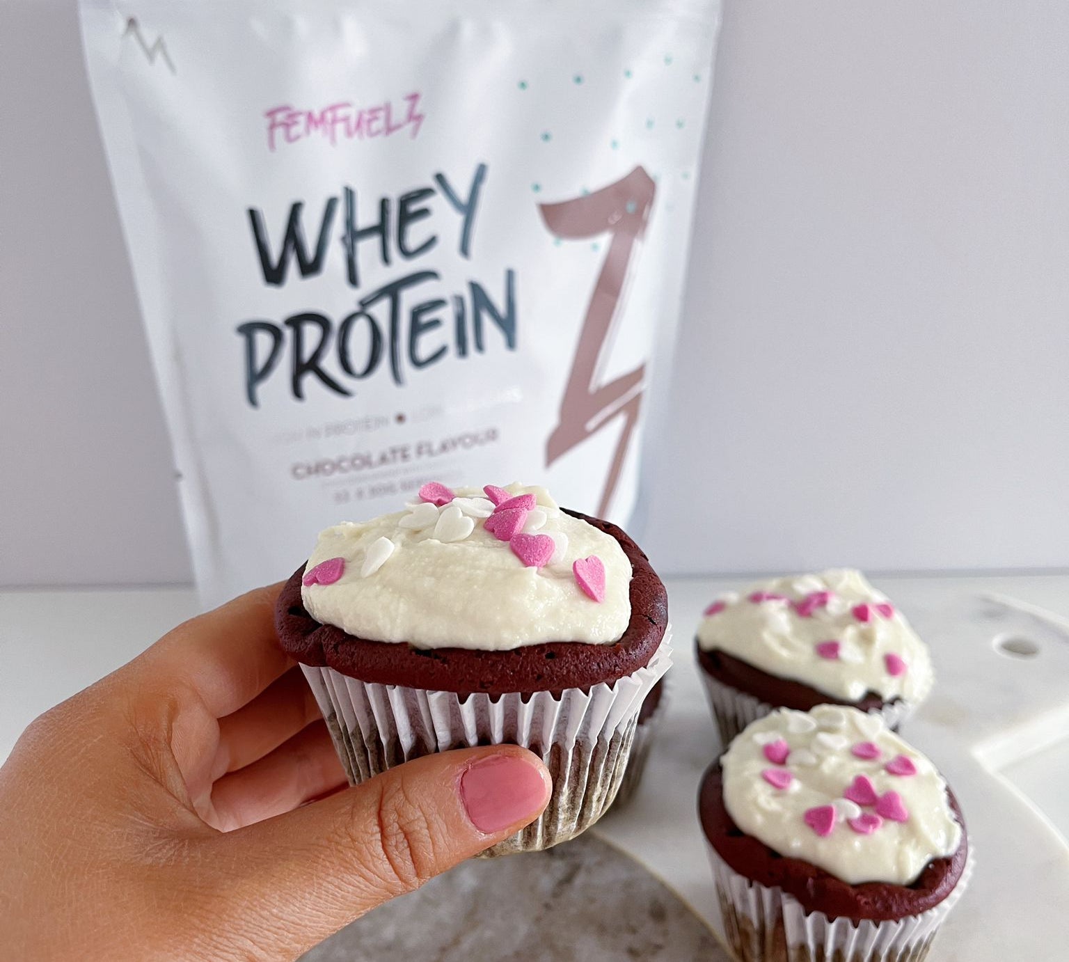 Red Velvet Protein Cupcakes