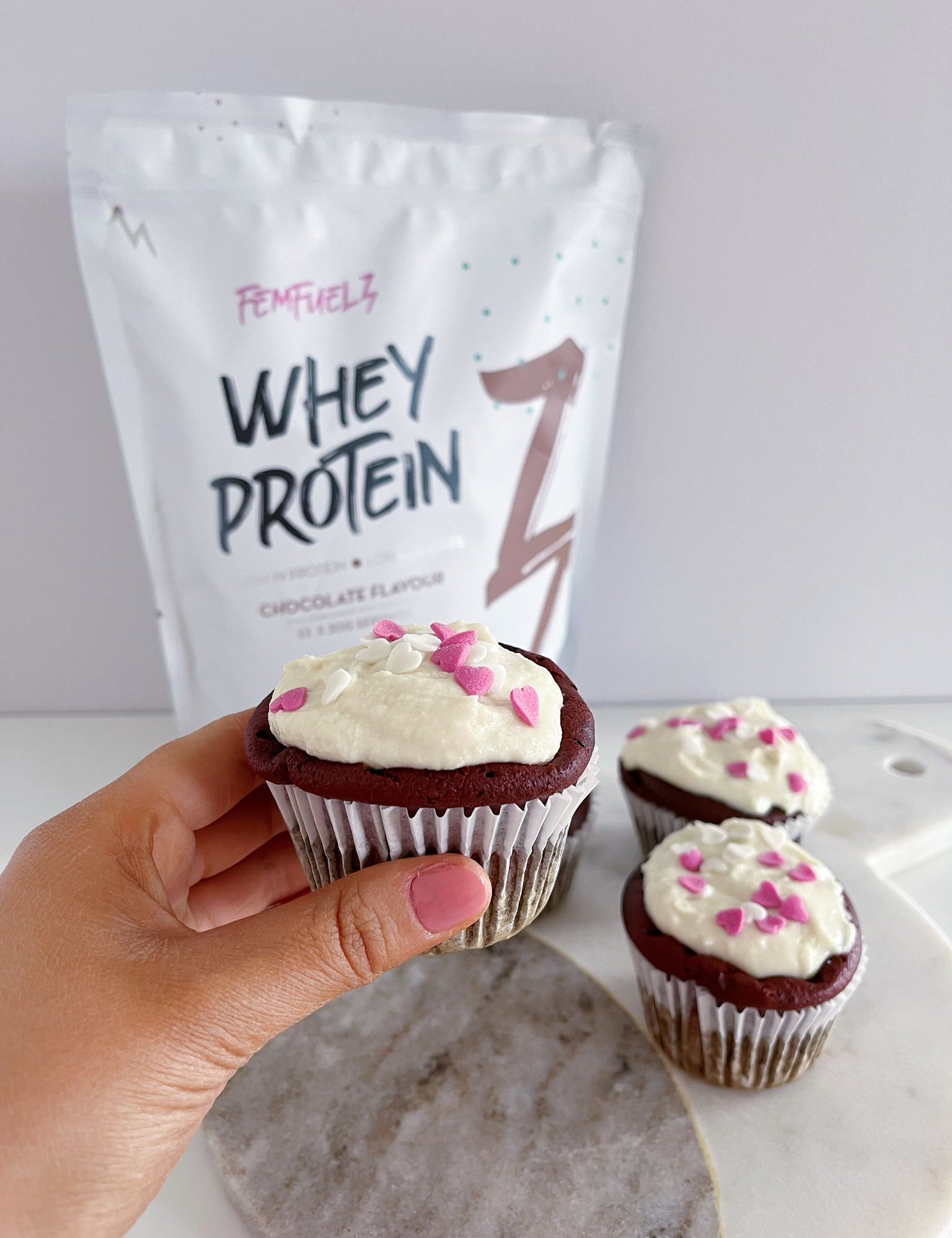 Red Velvet Protein Cupcakes