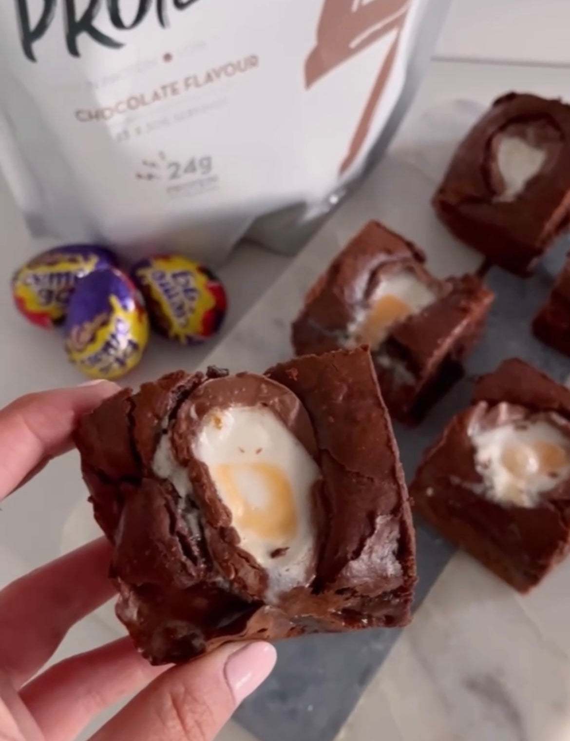 FemFuelz Protein Creme Egg Brownies