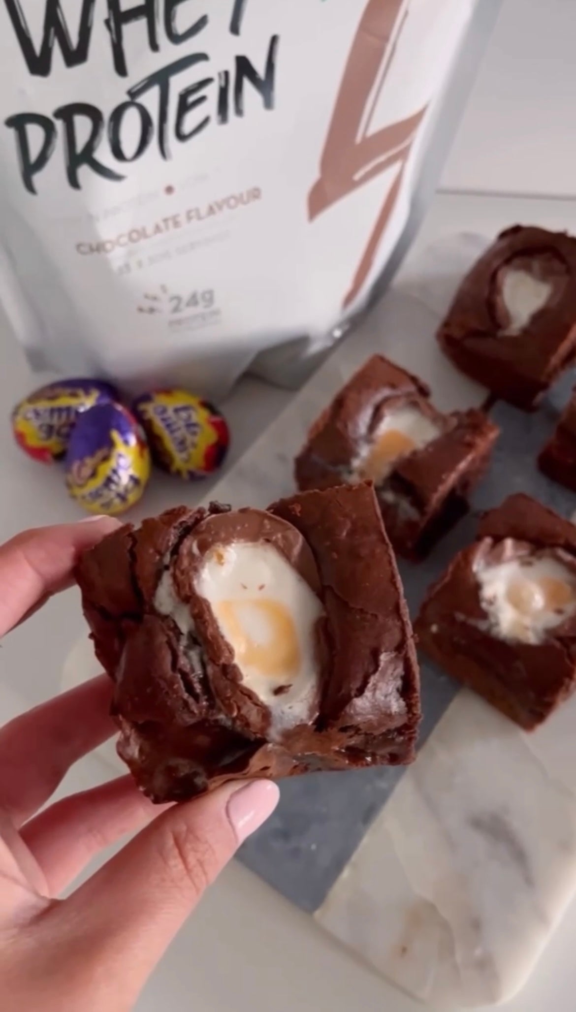 FemFuelz Protein Creme Egg Brownies