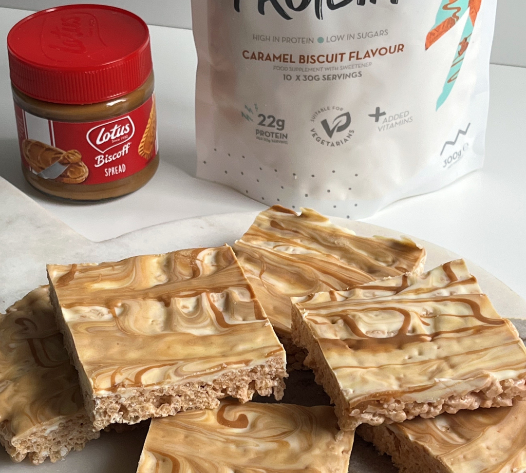 Biscoff White Chocolate Krispie Bars!